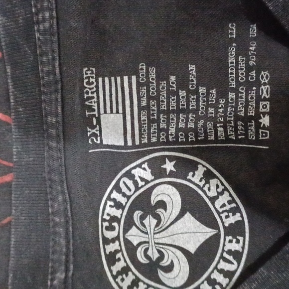Affliction American Customs 2XL Black 2-side Graphic tshirt - Picture 6 of 6